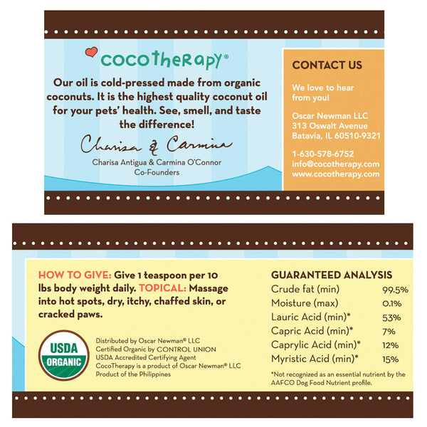 Virgin Coconut Oil (8oz) - USDA Certified Organic Coconut Oil for dogs, cats, & birds
